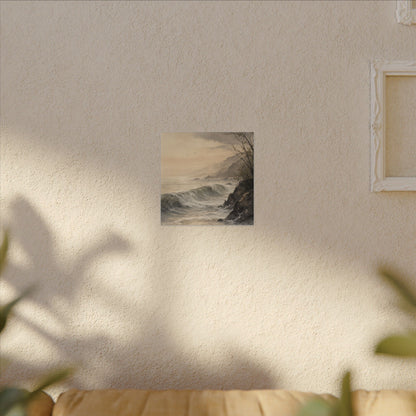 Ocean Wave Spring Canvas Art | Japandi Elegant Design