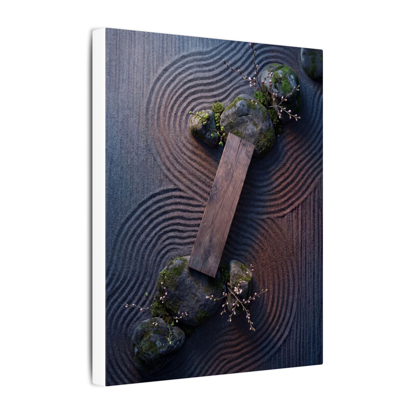 Spring Rock Garden Moody Minimal Canvas Art | Atmospheric Decor