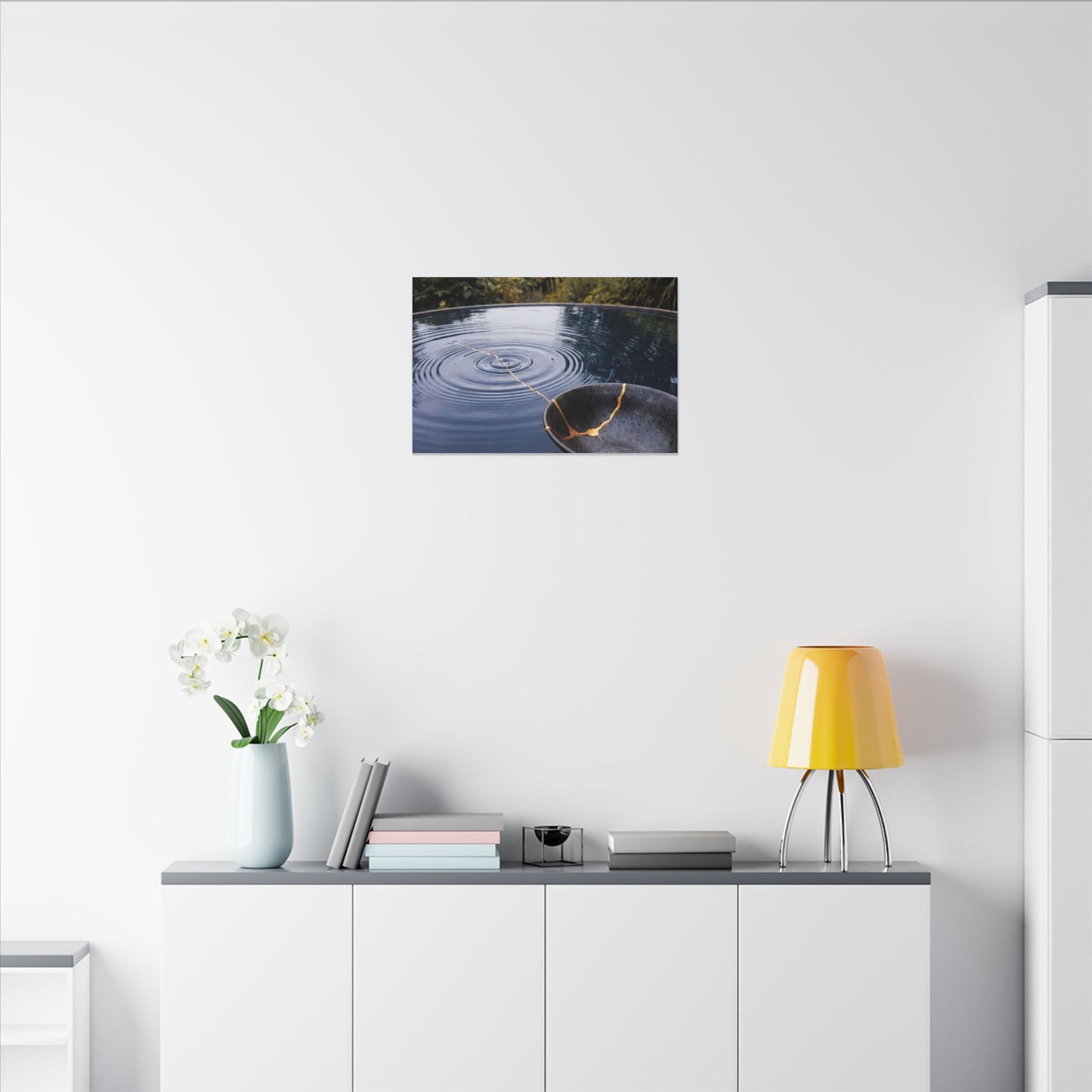 Kintsugi Water Ripple in Overcast | Broken Beauty Canvas Art