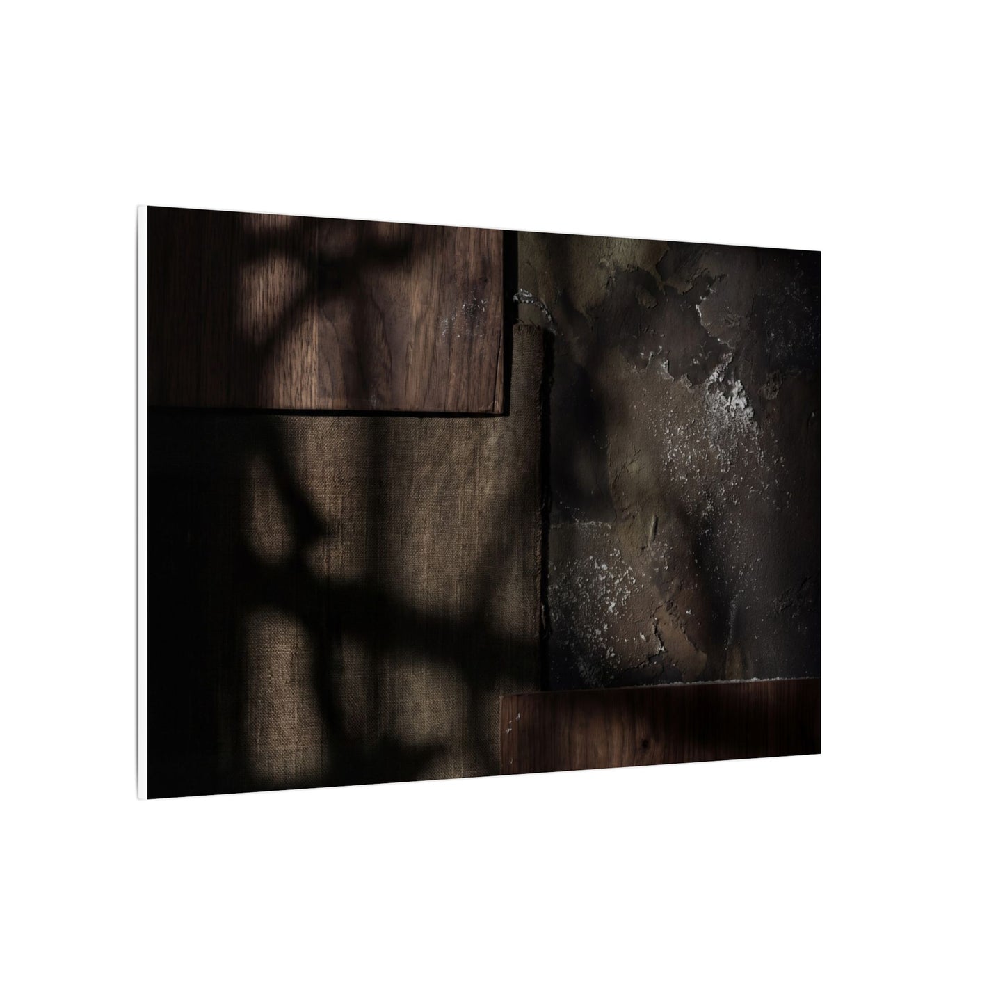 Dark Japandi Shadow Play in Candlelight | Dark Texture Canvas Art