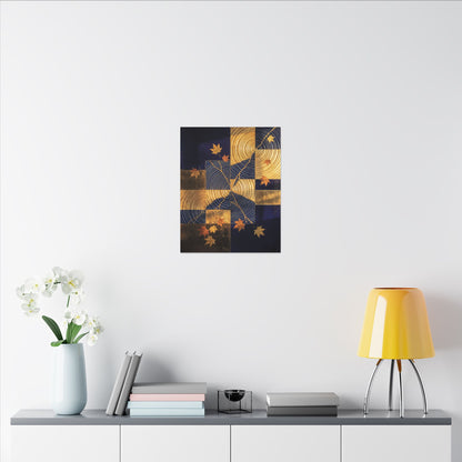 Autumn Water Ripple Crackle Gold Canvas Art | Artful Decor
