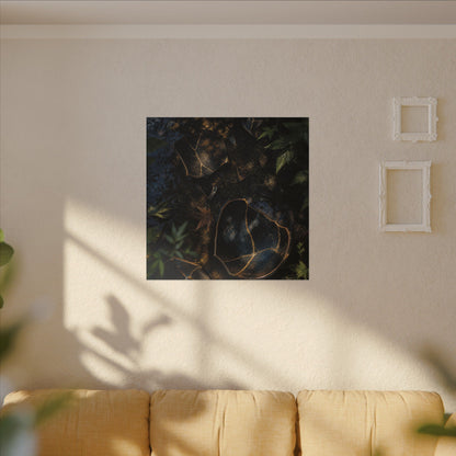 Dark Japandi Broken Pottery in Dappled | Shadow Zen Canvas Art