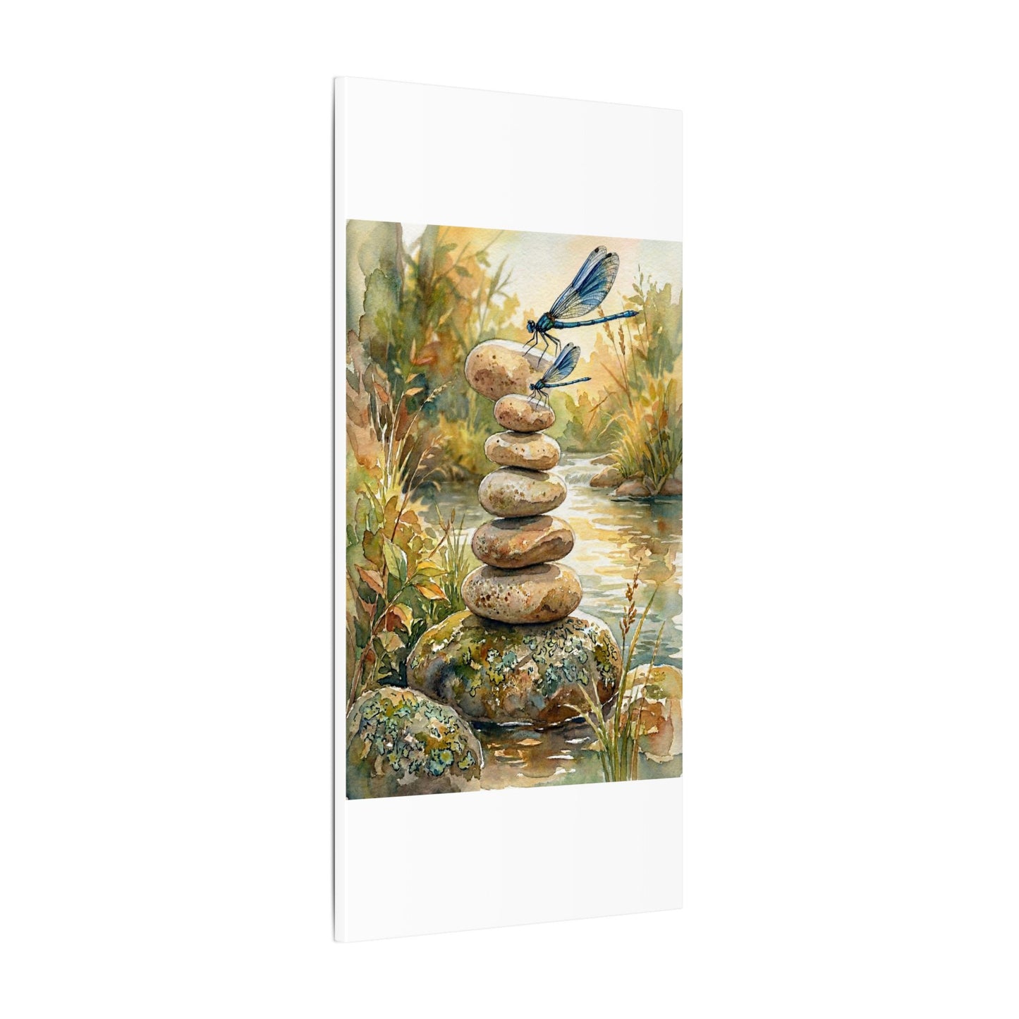 River Stones Summer Canvas Art | Japandi Cozy Design