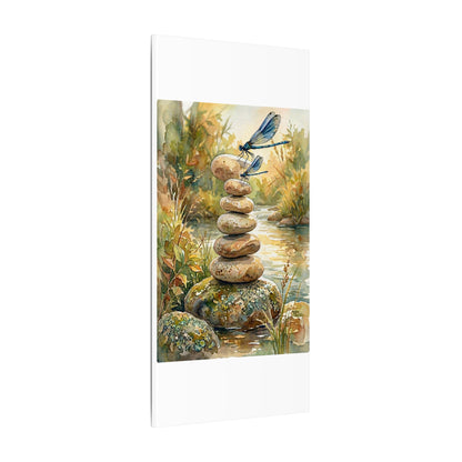 River Stones Summer Canvas Art | Japandi Cozy Design