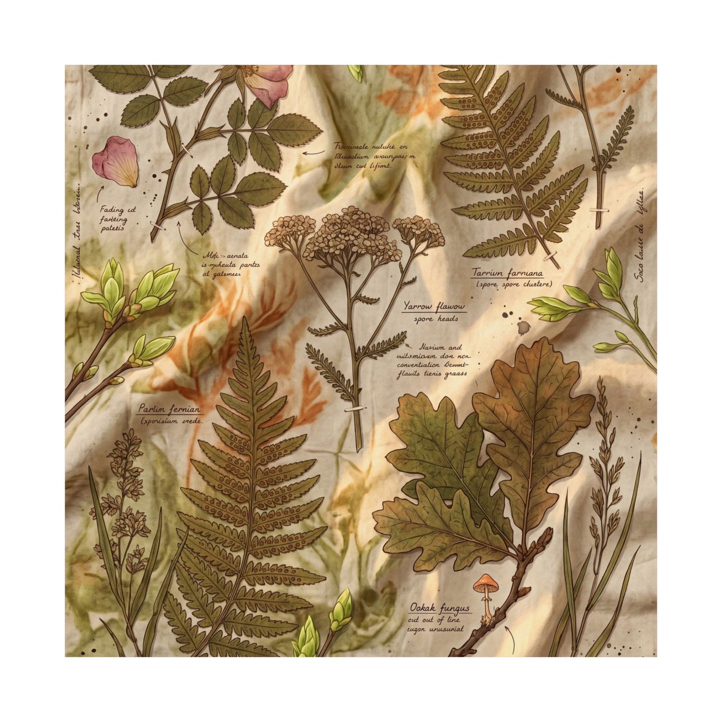 Spring Silk Drape Herbarium Wall Art Print | Nostalgic Decor