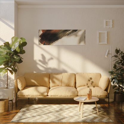 Ink Brushstroke Canvas Art | Summer Dark Japandi Moody Minimal Art