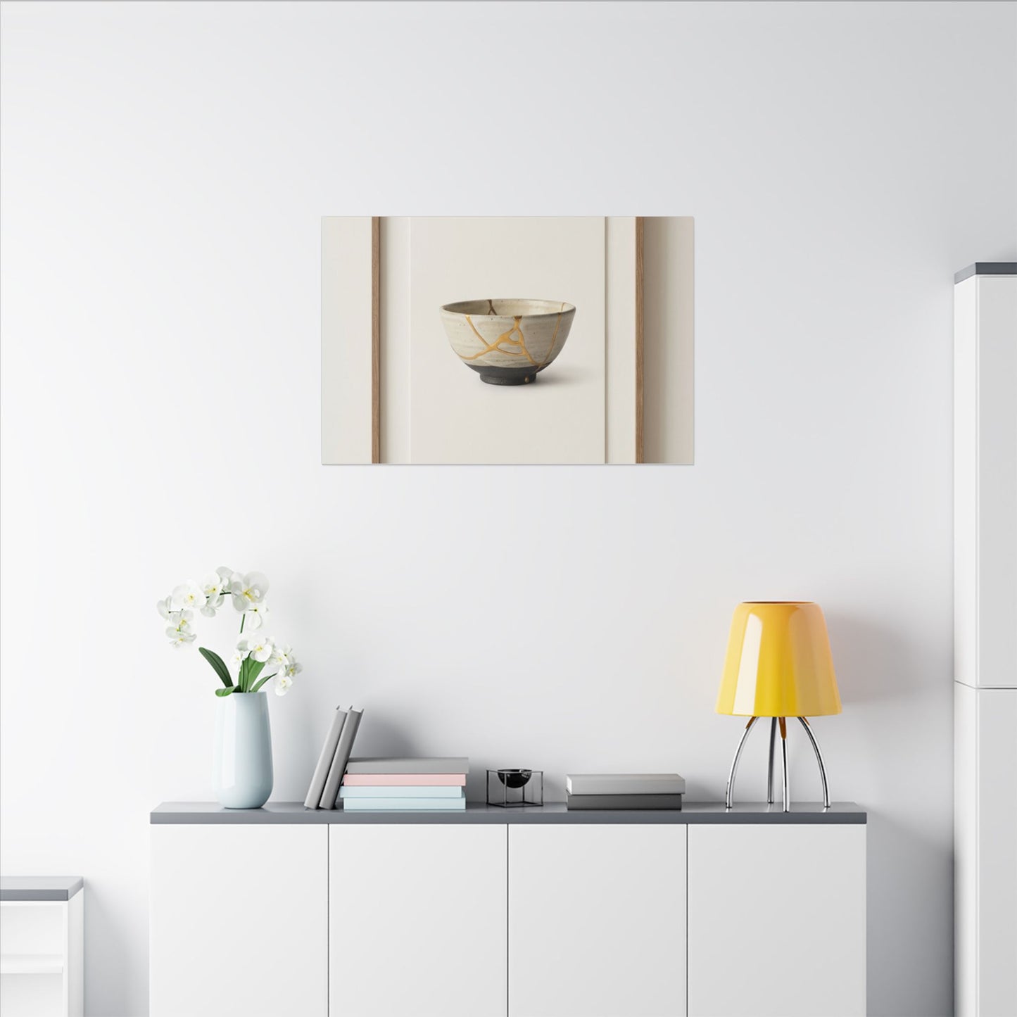 Kintsugi Charcoal Canvas Art