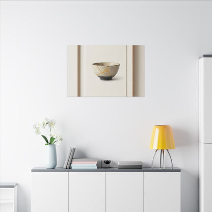 Kintsugi Charcoal Canvas Art