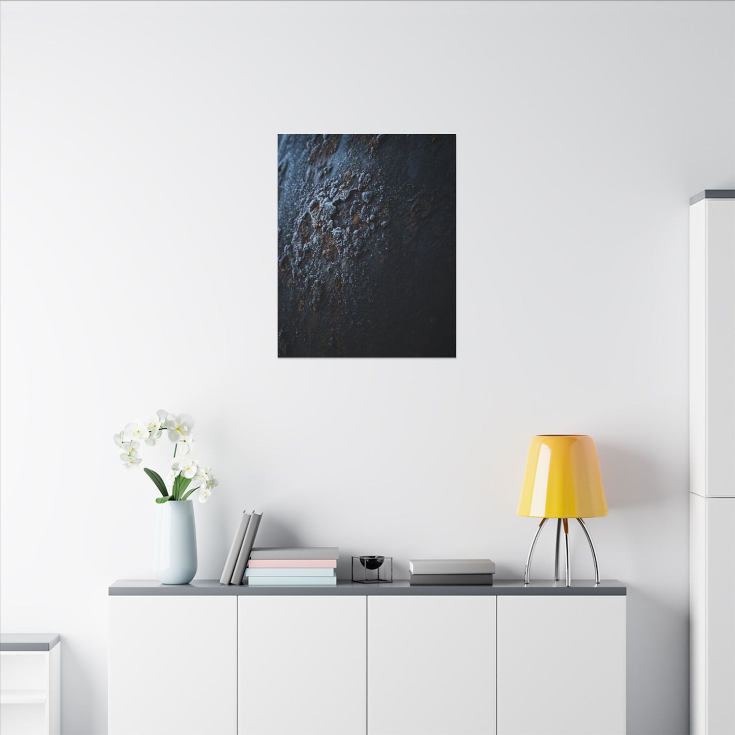 Rust Patina Canvas Art | Winter Dark Japandi Shadow Zen Art