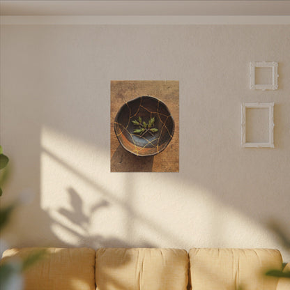 Ceramic Bowl Gold Repair Canvas Art | Resilient Kintsugi Art