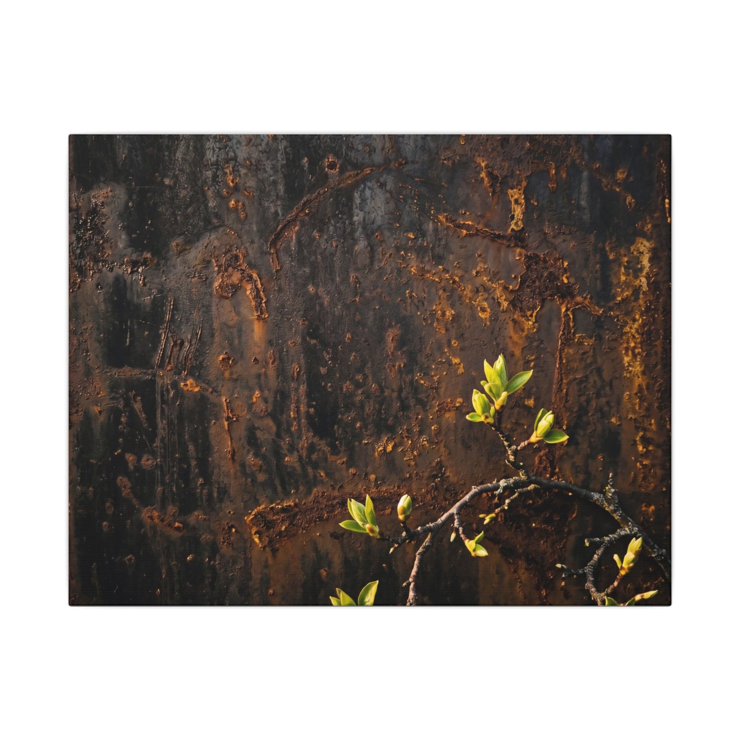 Golden Hour Rust Patina Canvas Art - Dark Japandi Fukinsei