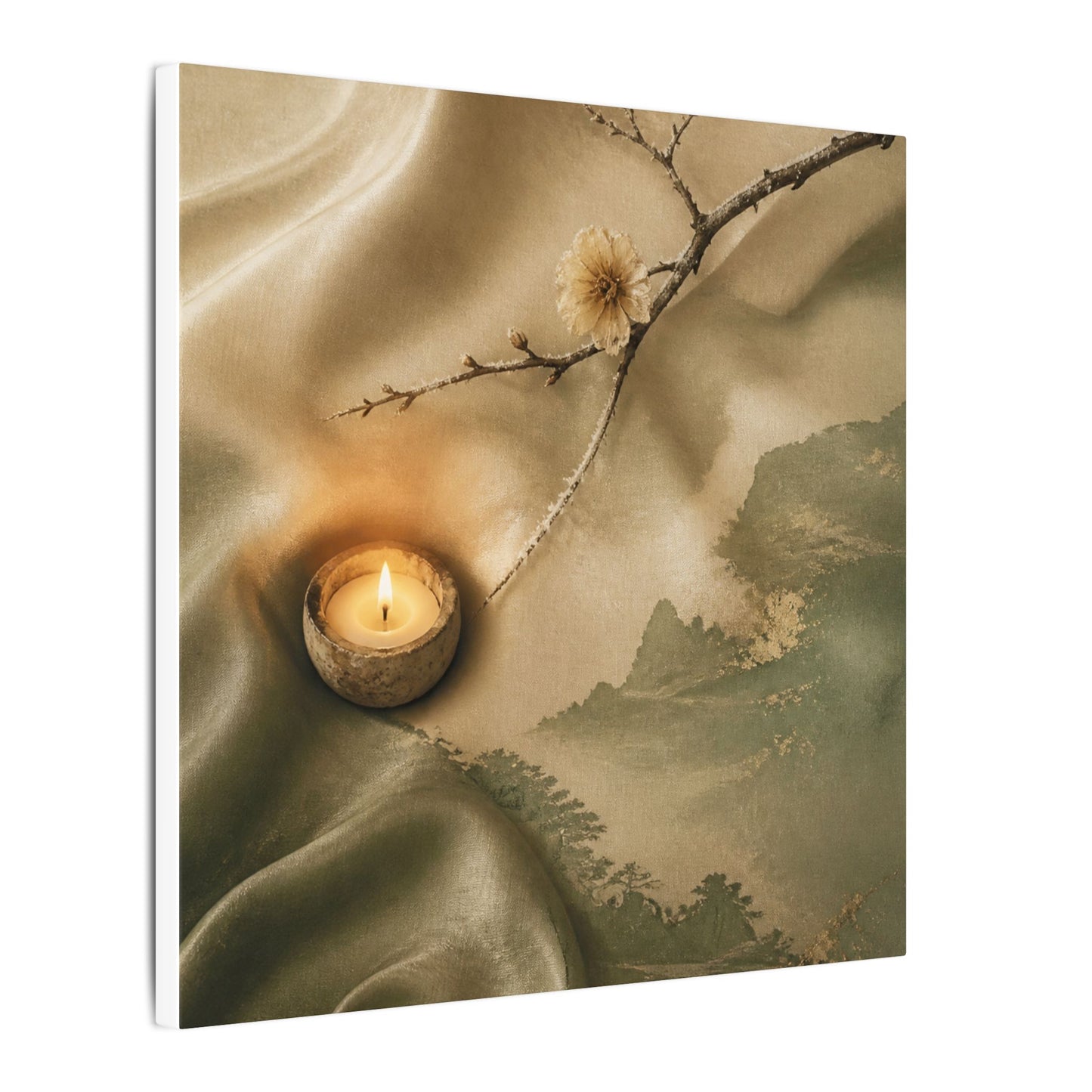 Silk Drape Japanese Pattern Canvas Art | Warm Japandi Art
