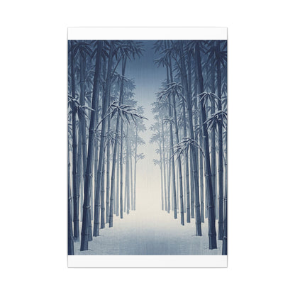 Bamboo Grove Canvas Art | Winter Zen Ukiyo E Inspired Art