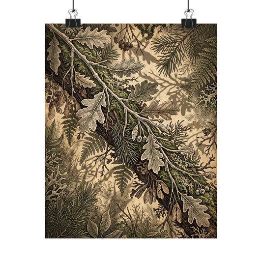 Shadow Play Vintage Botanical Wall Art Print | Earthy Cottagecore Art