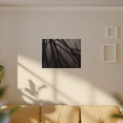 Dark Japandi Shadow Play in Dawn | Moody Minimal Canvas Art