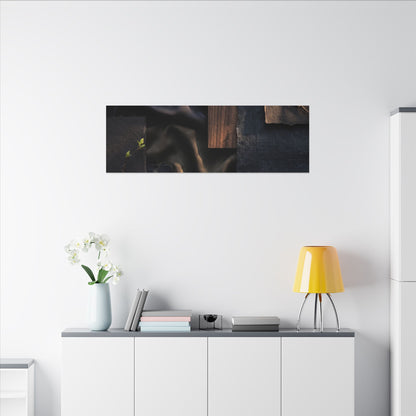 Silk Drape Spring Canvas Art | Dark Japandi Moody Design