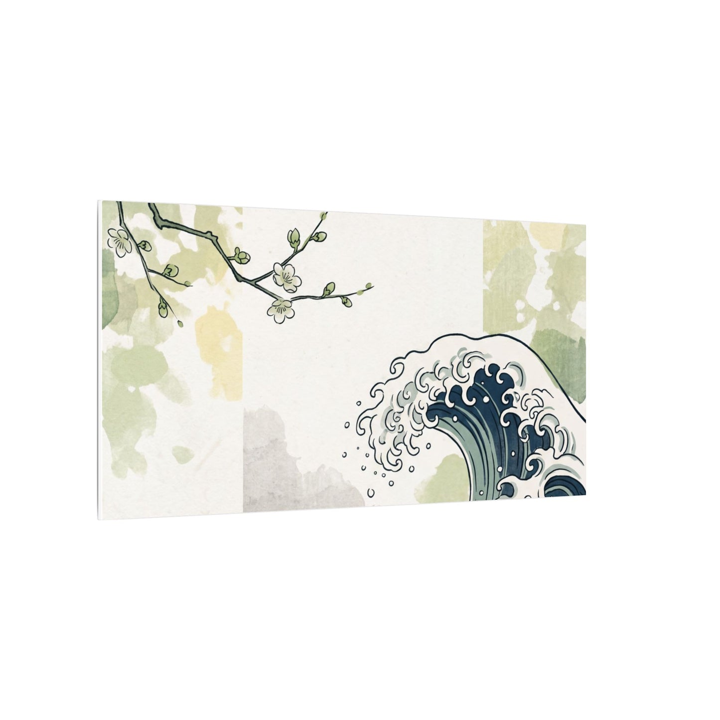 Spring Ocean Wave Ukiyo E Inspired Canvas Art | Serene Decor