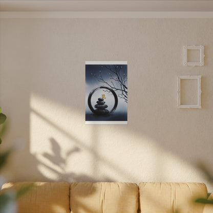 River Stones Spring Canvas Art | Zen Peaceful Design