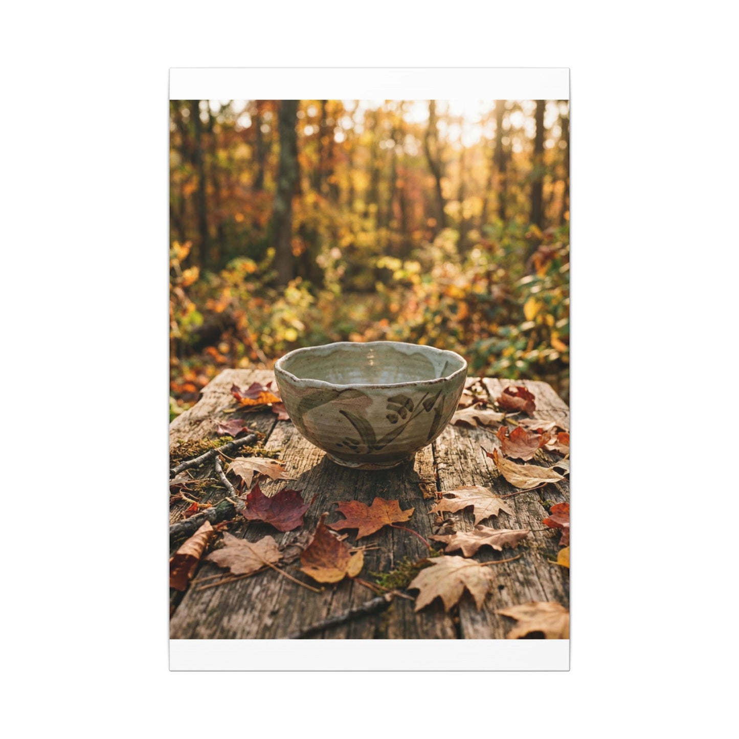 Golden Hour Ceramic Bowl Canvas Art - Japandi Fukinsei