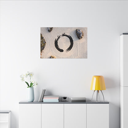 Rock Garden Canvas Art | Winter Zen Enso Art