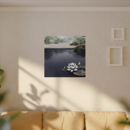 Lotus Flower Karesansui Canvas Art | Tranquil Zen Art