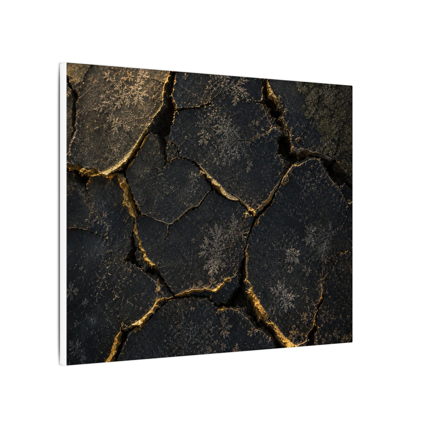 Cracked Earth Canvas Art | Winter Dark Japandi Shadow Zen Art
