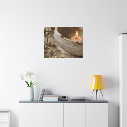 Kanso Ceramic Bowl Canvas Art - Japandi Watercolor
