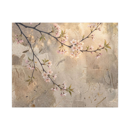 Summer Cherry Blossom Texture Canvas Art | Neutral Decor