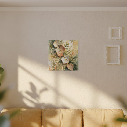 Japandi Broken Pottery in Golden Hour | Watercolor Canvas Art