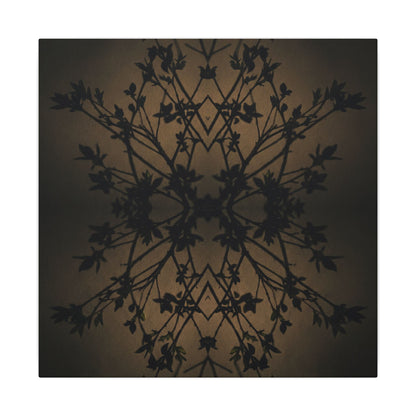 Golden Hour Shadow Play Canvas Art - Dark Japandi Seijaku