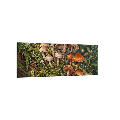 Spring Wild Mushrooms Herbarium Canvas Art | Rustic Decor