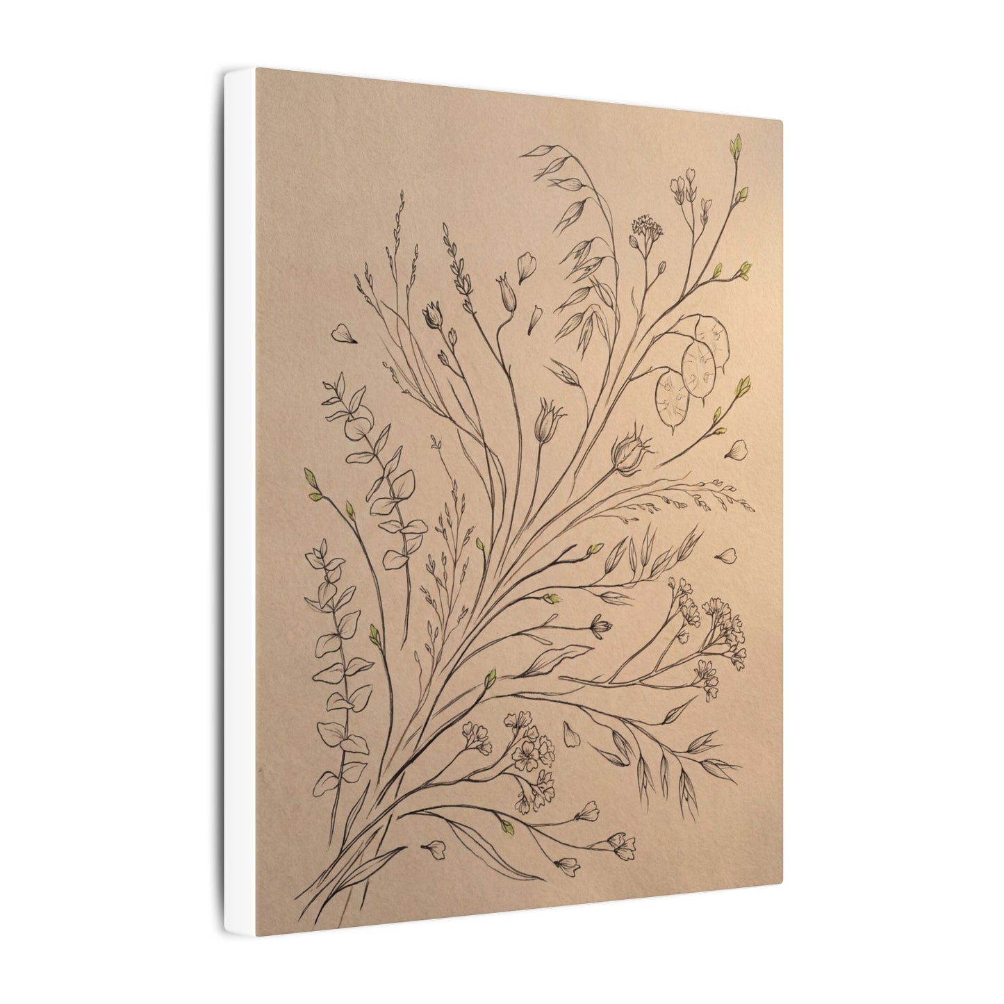 Dried Flowers Canvas Art | Spring Japandi Minimal Line Art