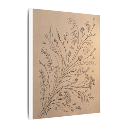 Dried Flowers Canvas Art | Spring Japandi Minimal Line Art