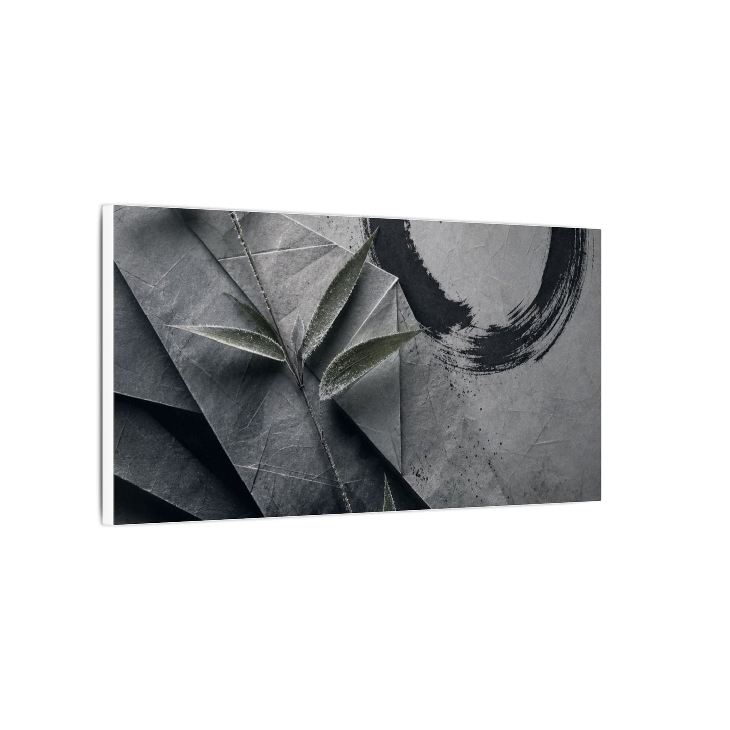 Winter Paper Fold Enso Canvas Art | Serene Decor