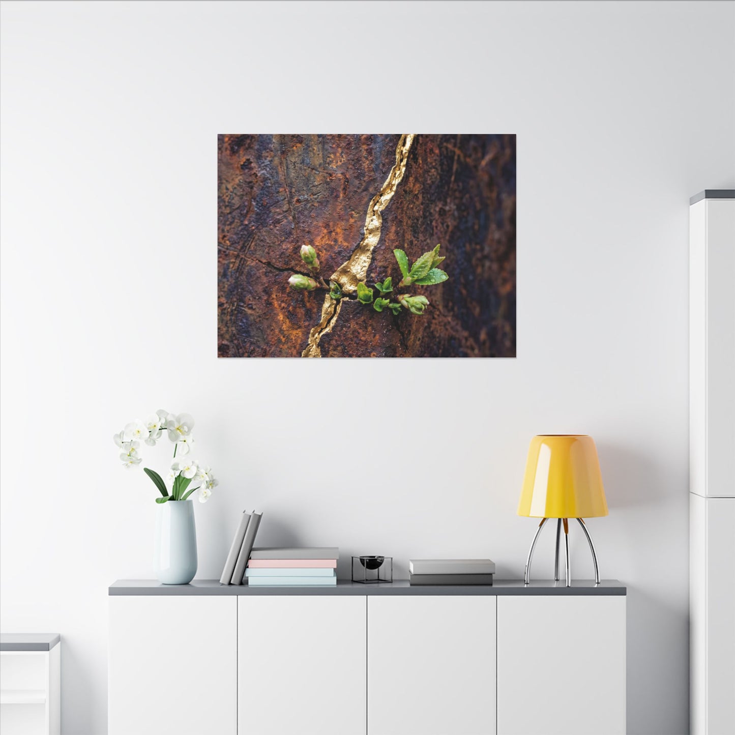 Overcast Rust Patina Canvas Art - Kintsugi Datsuzoku