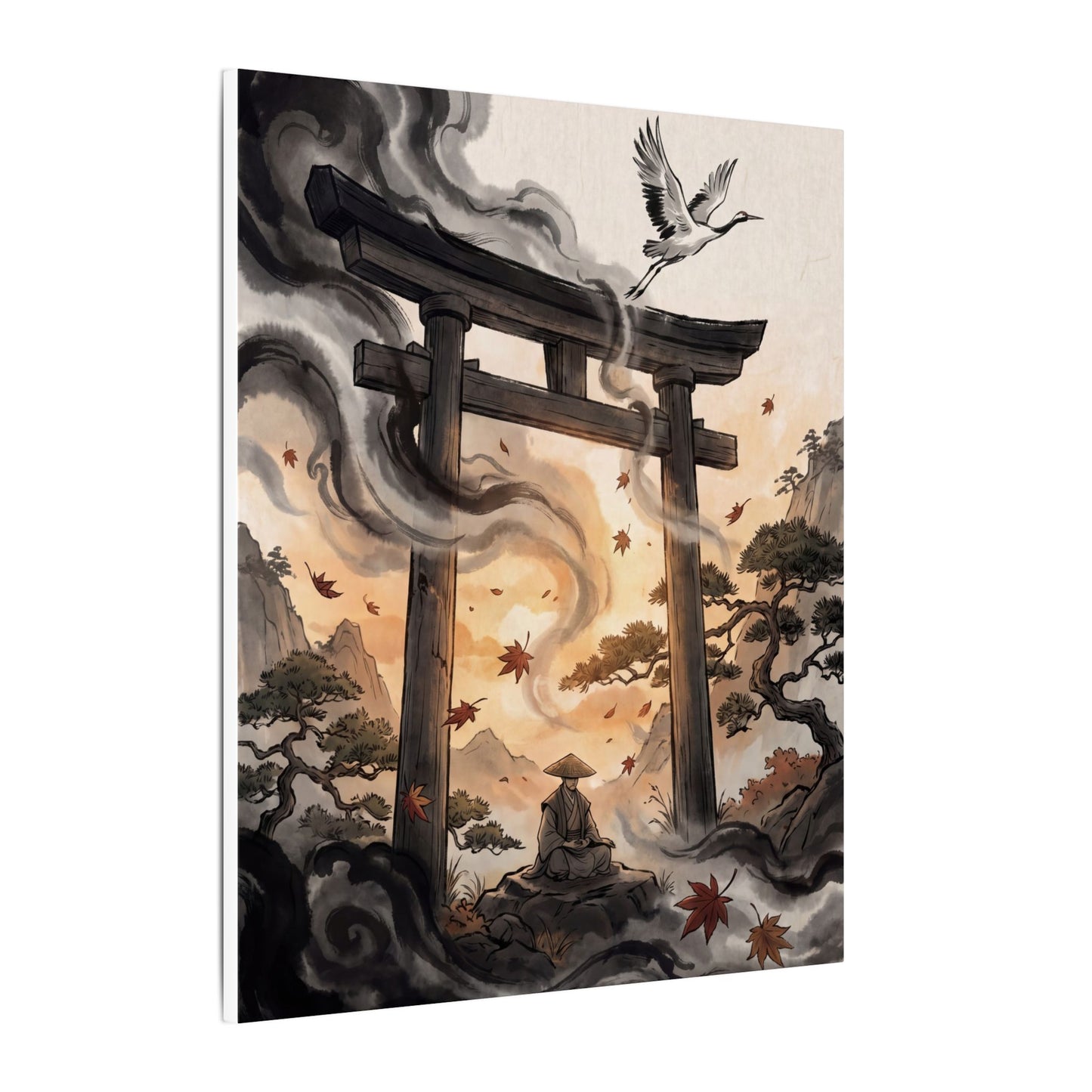 Torii Gate Ukiyo E Inspired Canvas Art | Serene Zen Art
