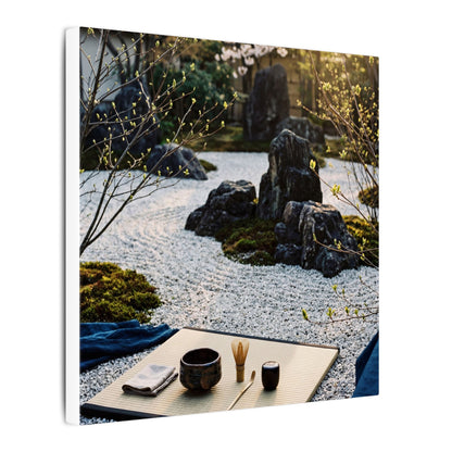 Zen Tea Ceremony in Golden Hour | Karesansui Canvas Art