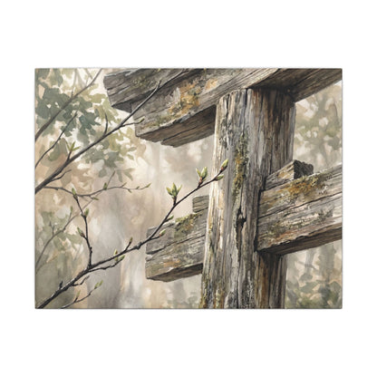 Torii Gate Spring Canvas Art | Japandi Neutral Design