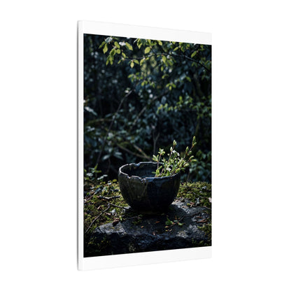 Dappled Ceramic Bowl Canvas Art - Dark Japandi Datsuzoku