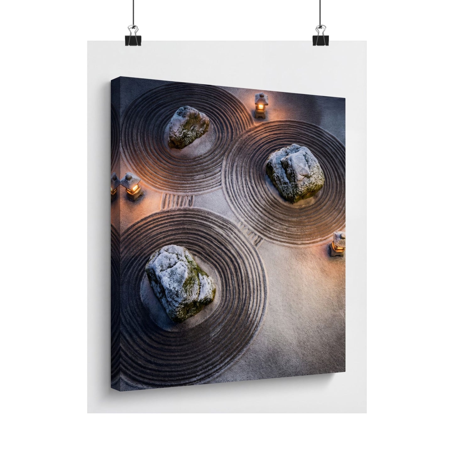 Earthy Rock Garden Wall Art Print - Japanese Pattern Japandi Art Print