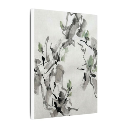 Zen Ink Brushstroke in Overcast | Sumi E Canvas Art
