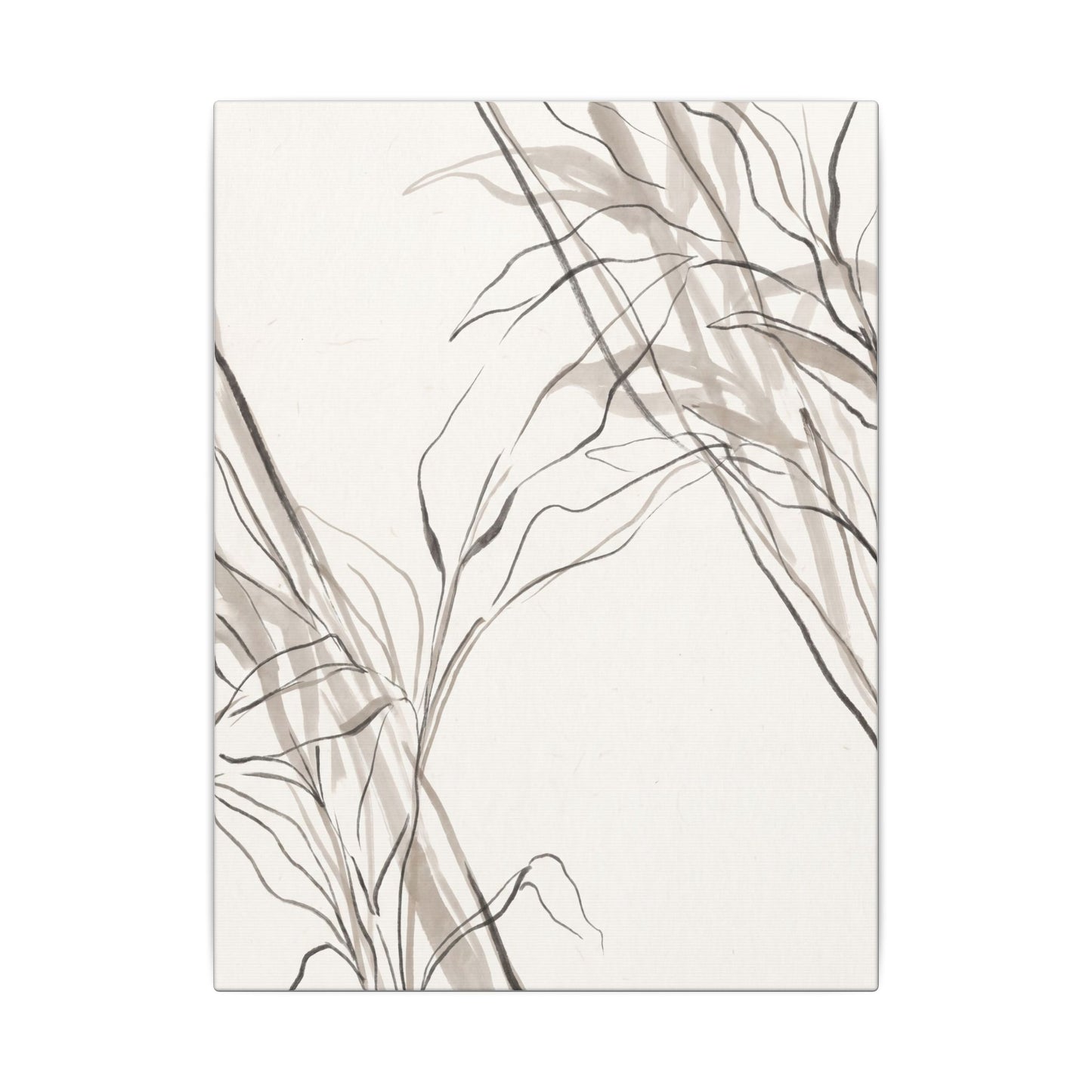 Neutral Shoji Screen Canvas Art - Minimal Line Japandi