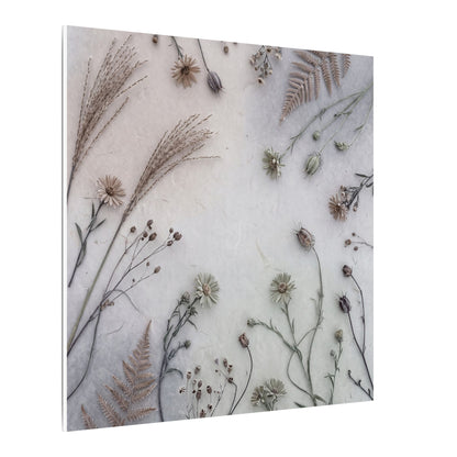 Dried Flowers Japanese Pattern Canvas Art | Elegant Japandi Art