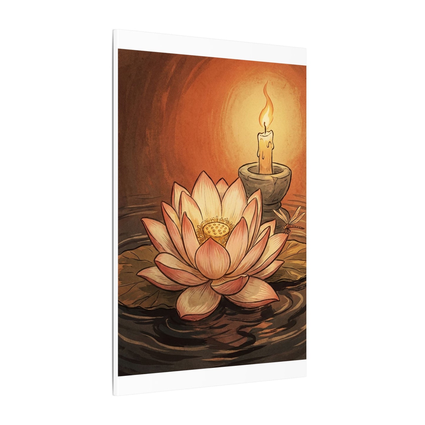 Lotus Flower Summer Canvas Art | Zen Contemplative Design