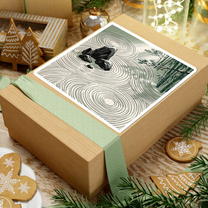 Calm Rock Garden Sticker - Ukiyo E Inspired Zen