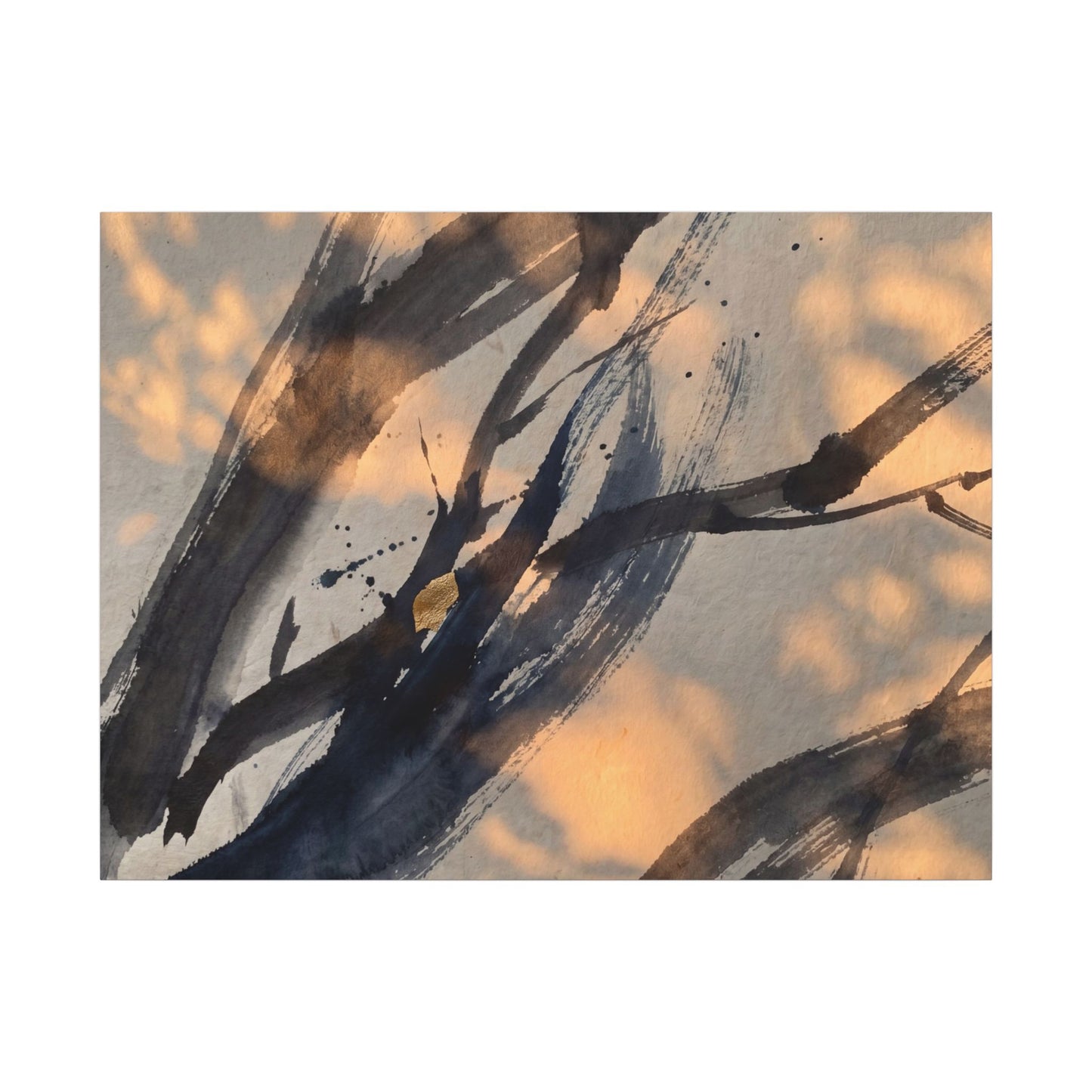 Datsuzoku Ink Brushstroke Canvas Art - Dark Japandi Shadow Zen