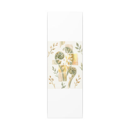 Earthy Fern Unfurling Canvas Art - Watercolor Japandi