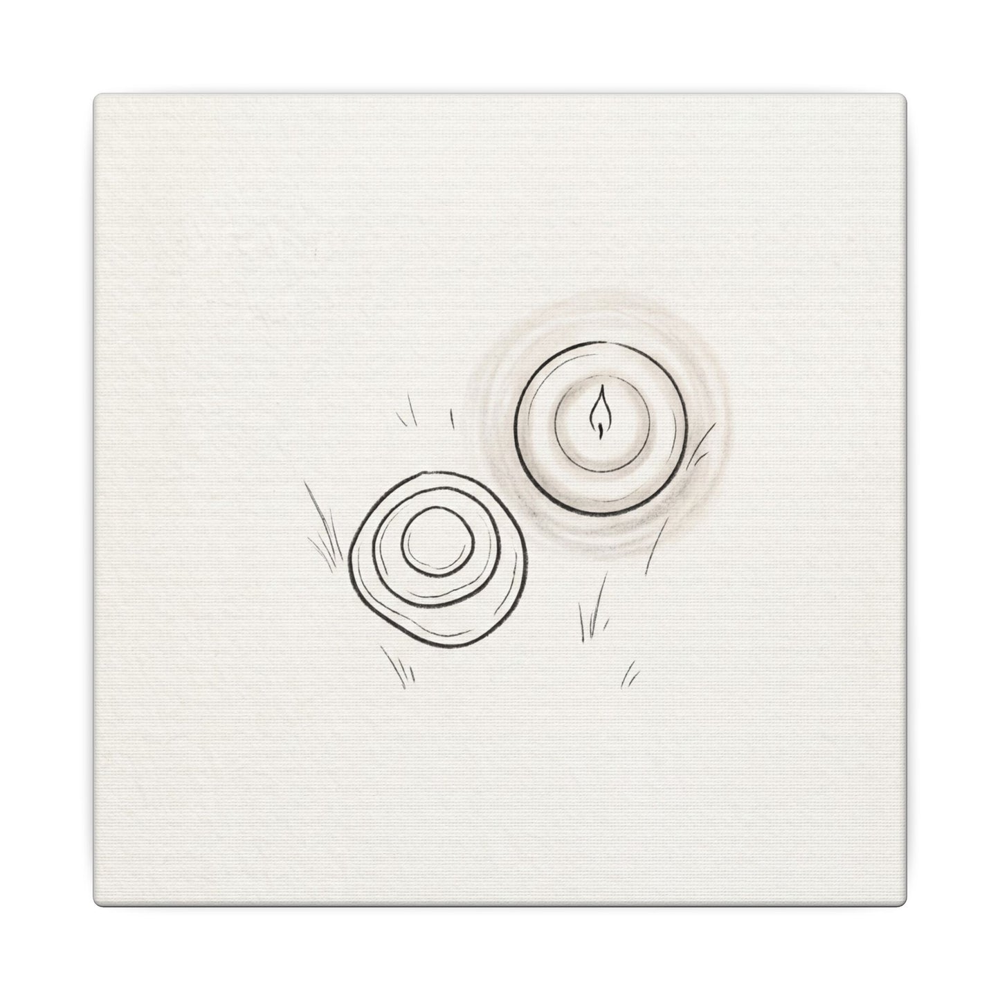 River Stones Canvas Art | Winter Japandi Minimal Line Art