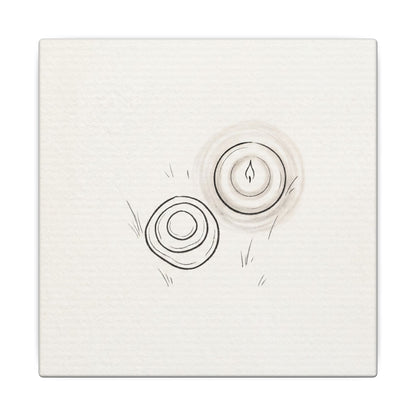 River Stones Canvas Art | Winter Japandi Minimal Line Art