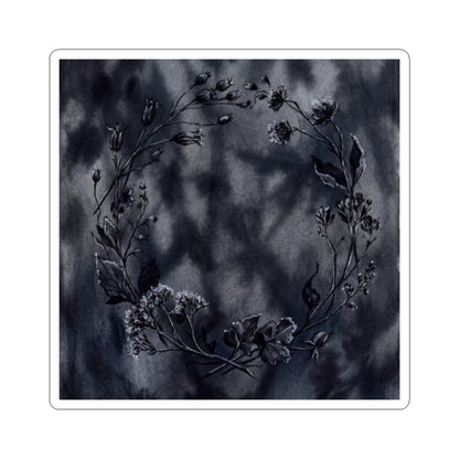 Winter Dried Flowers Shadow Zen Sticker | Moody Decor Art Print